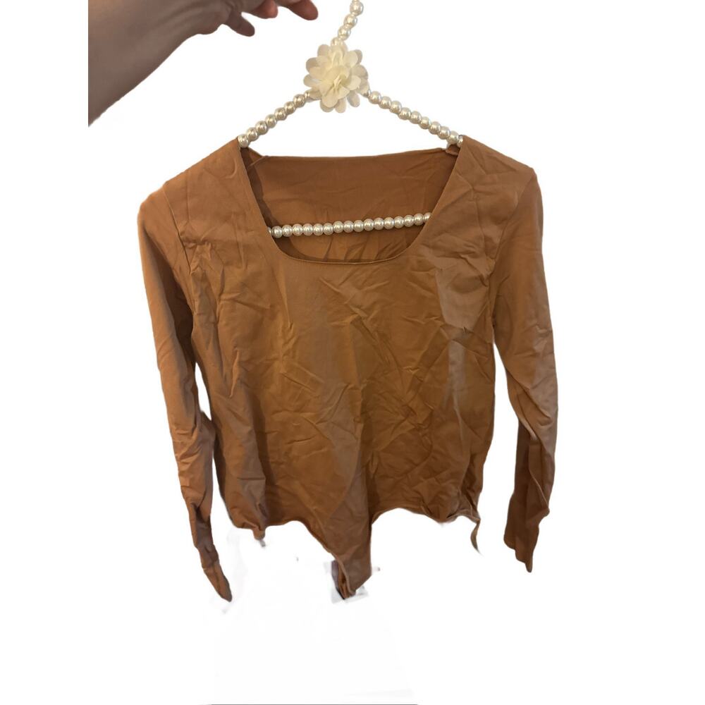 Skims size 4x/5x essential long sleeve bodysuit tan / brown NWOT